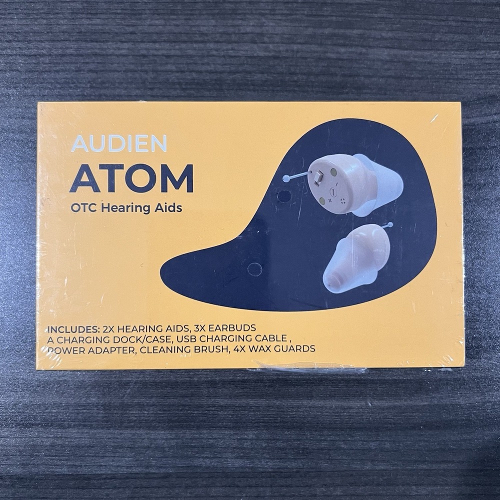 Audien ATOM OTC Hearing Aids Wireless Rechargeable Beige NEW Sealed